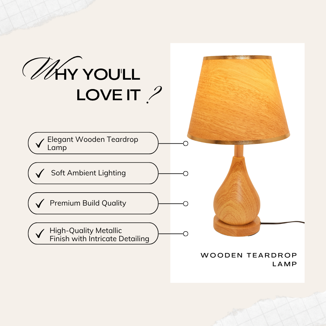 Wooden Teardrop Lamp