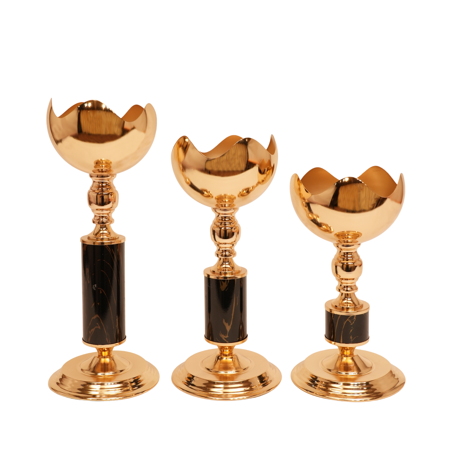 Luxurious Gold & Black Decore Set of 3