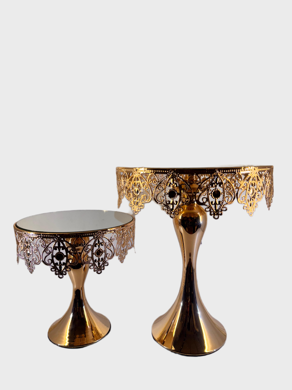 Ornate Gold Cake Stand Set - (S, M)