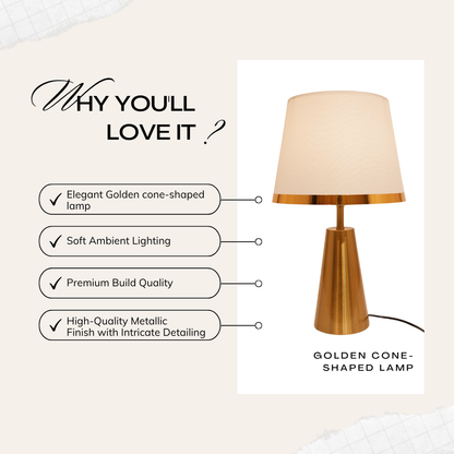Golden cone-shaped lamp