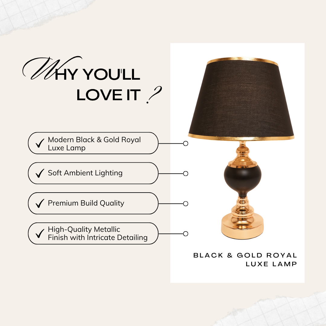 Black & Gold Royal Luxe Lamp