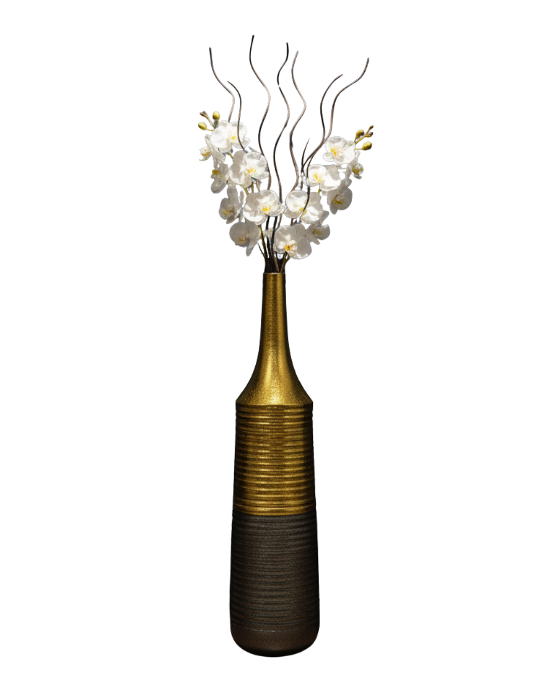 Modern Metallic Gold & Charcoal Ceramic Vase