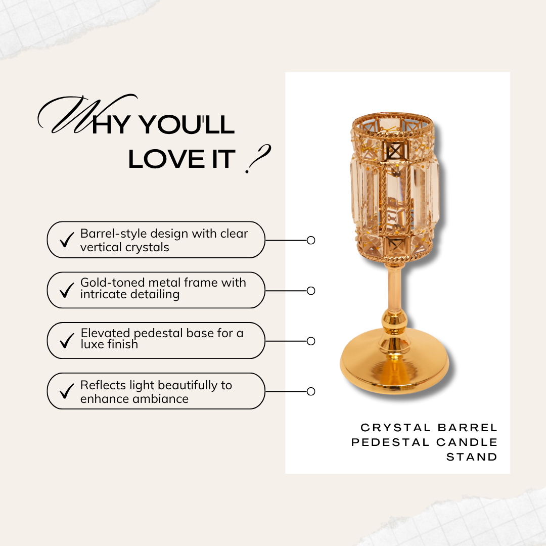 Crystal Barrel Pedestal Candle Stand
