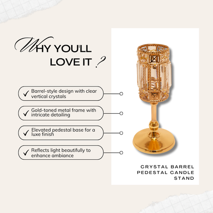 Crystal Barrel Pedestal Candle Stand