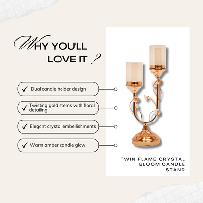 Twin Flame Crystal Bloom Candle Stand