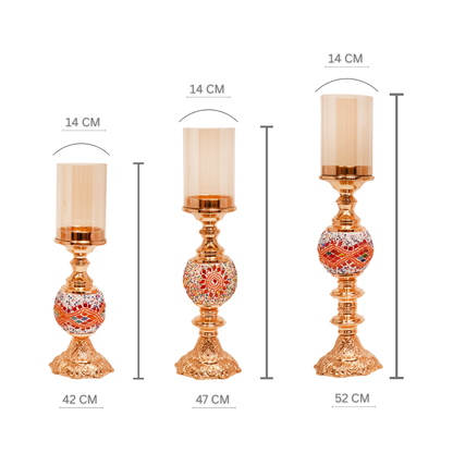Mosaic Floral Candle Holder - Set of 3