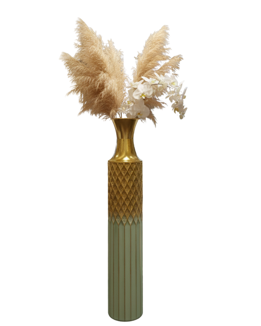 Modern Regal Diamond Vase – Mint & Gold