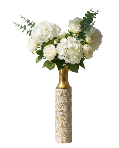 Bronze Geometric Textured Metal Vases
