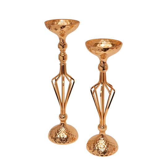 Sculpted Elegance Hammered Vase - Set of 2