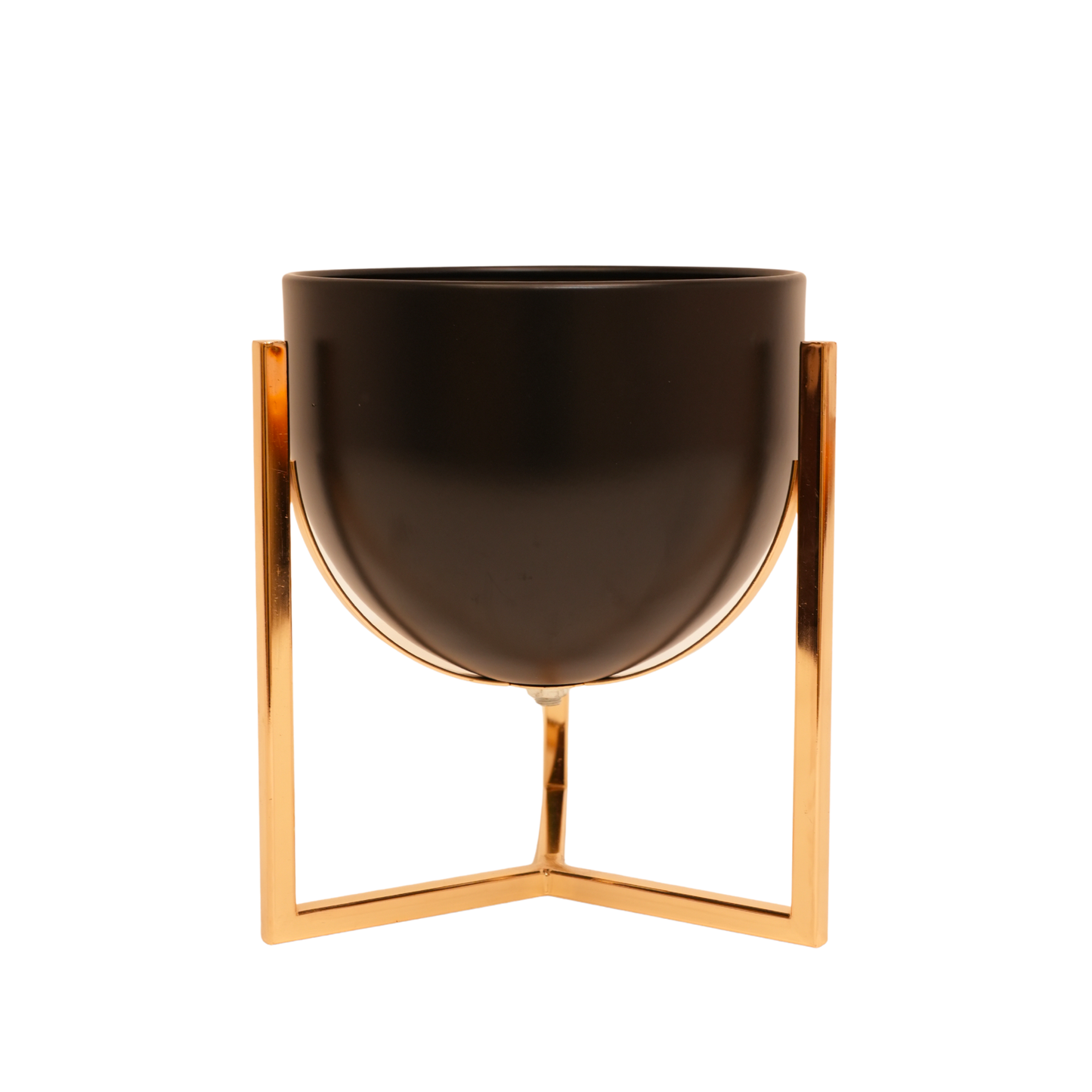 Matte Black Planter with Gold Stand - Set of 2 (S, M)