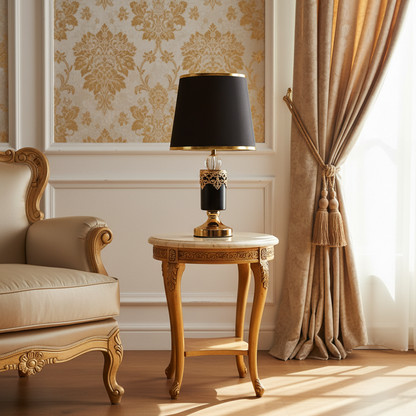 Royal Black & Gold Designer Table Lamp