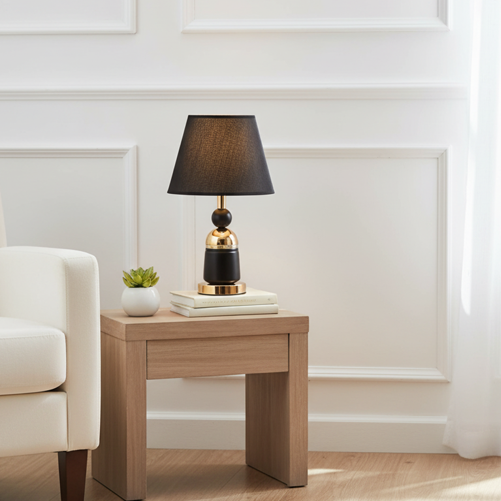 Modern Gold & Black Decorative Table Lamp