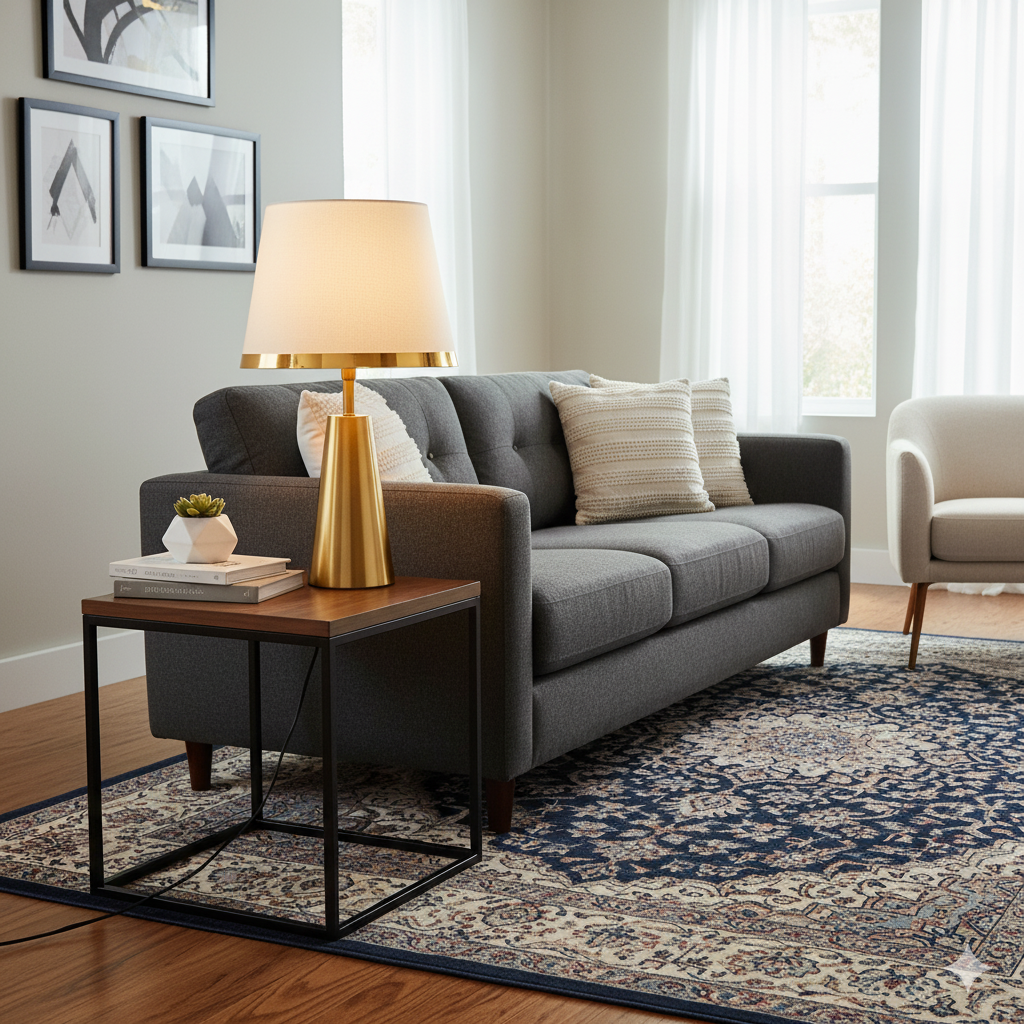 Golden cone-shaped lamp