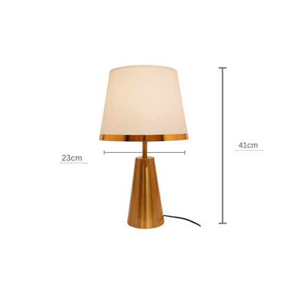 Golden cone-shaped lamp