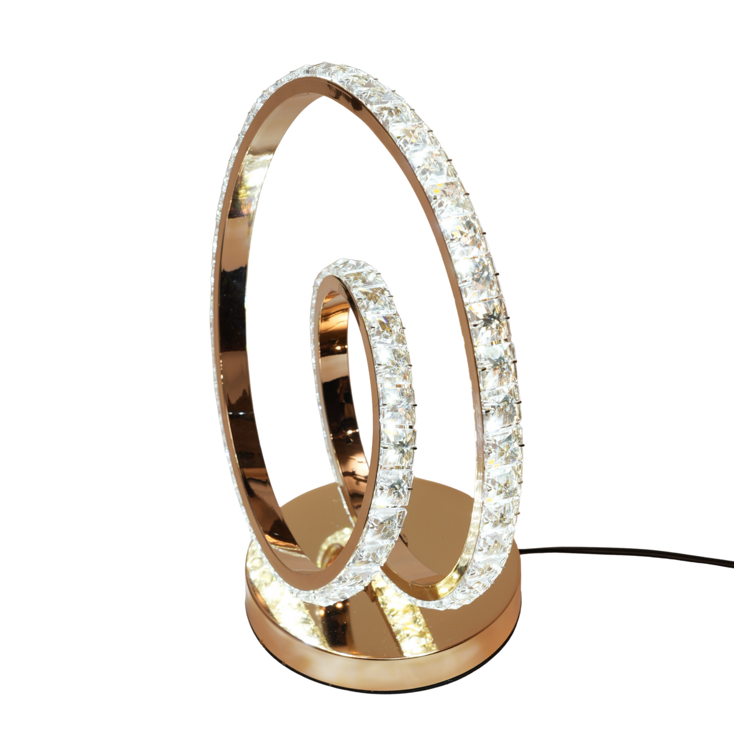 Dual Spiral Crystal Ring Lamp