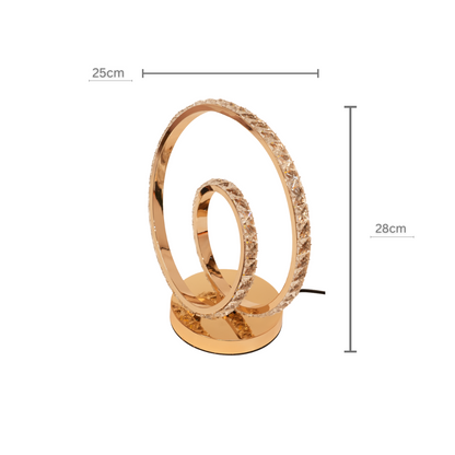 Dual Spiral Crystal Ring Lamp