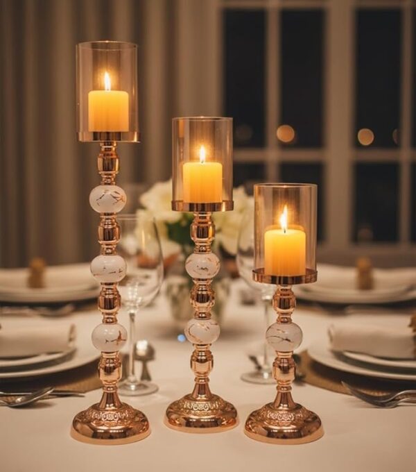 Gold Plated Hurricane Candle