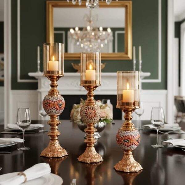 Mosaic Floral Candle Stand