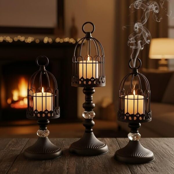 Metal Candle Holders Set, Vintage Candle Stand for Home Decor