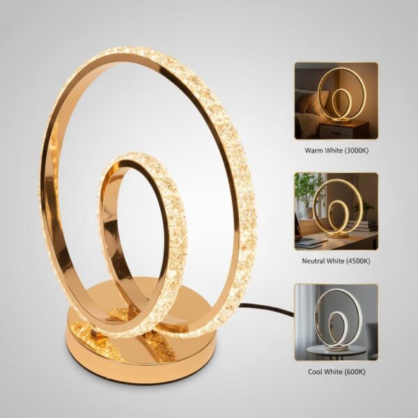 Double Ring Crystal  LED Table Lamp