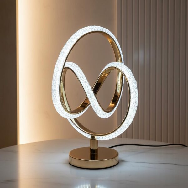 Triple Ring Crystal LED Table Lamp