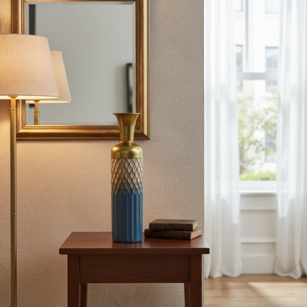 Gold Finish Metal Vases